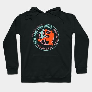 Challenge Your Limits Next Level Inspirational Quote Phrase Text Hoodie